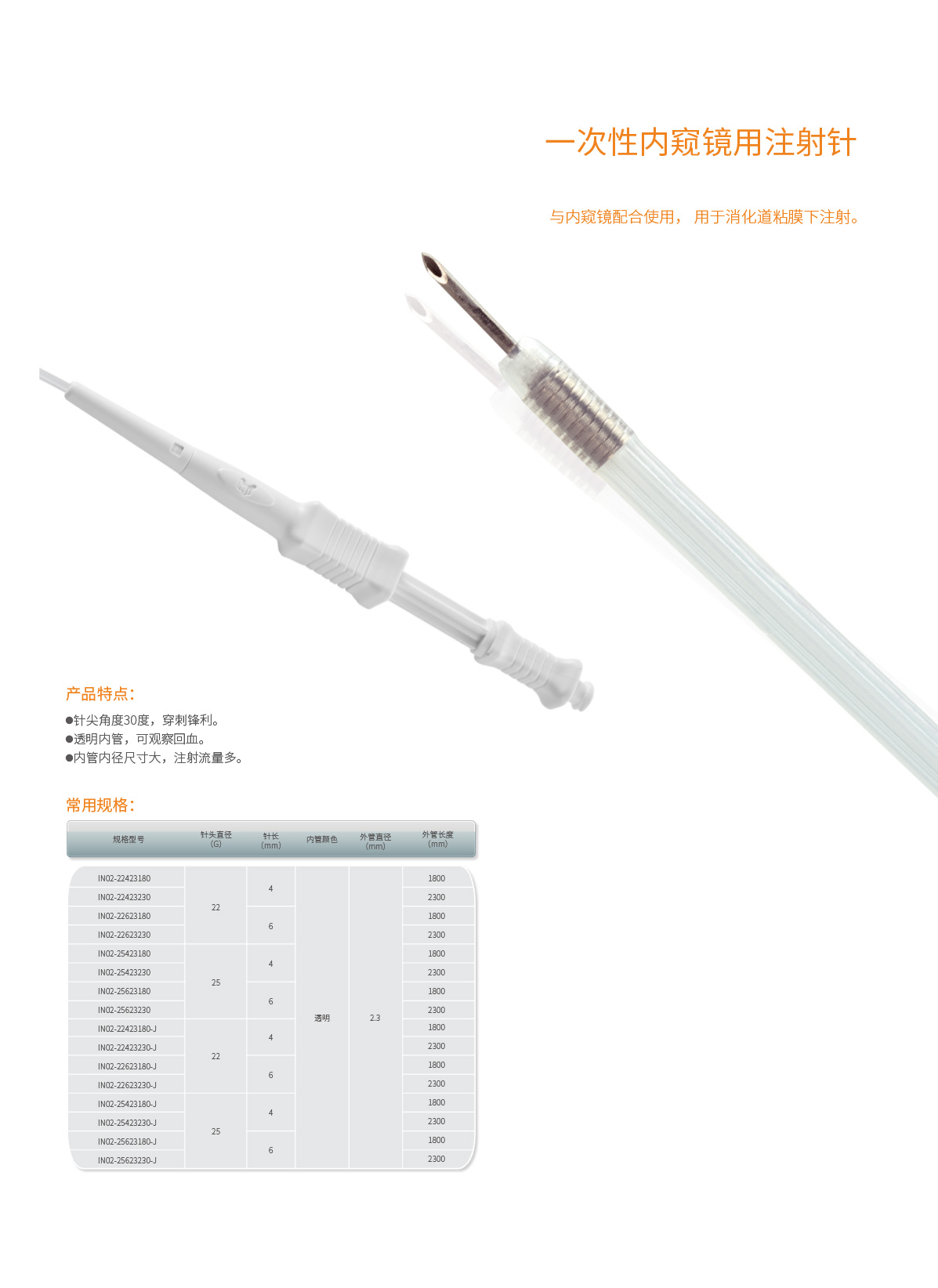 一次性内窥镜用注射针插图